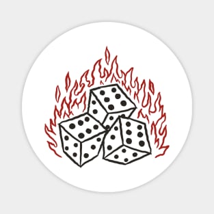 Burning dice 666 Magnet